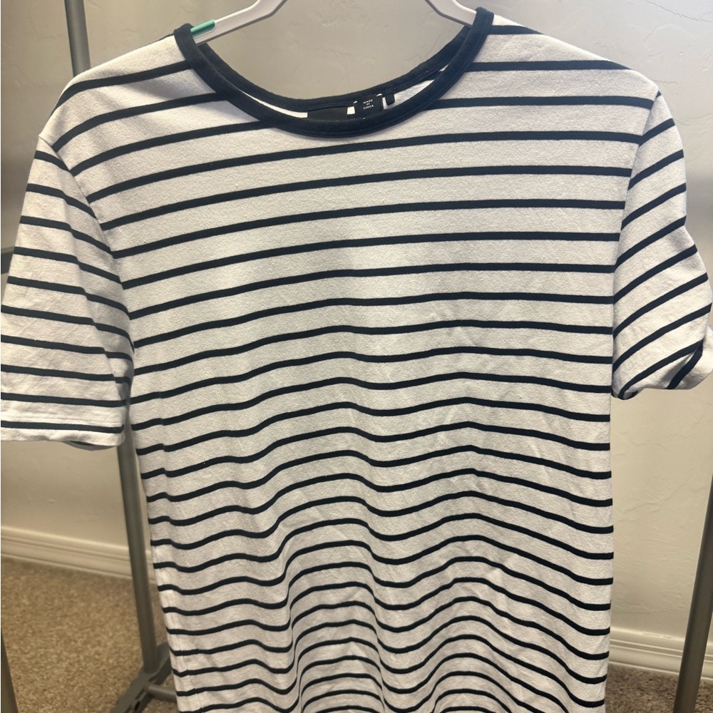 Hugo Boss Black and White Striped Tee